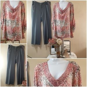NWT Lane Bryant Pants 18P + Avenue Print Top | Plus Size